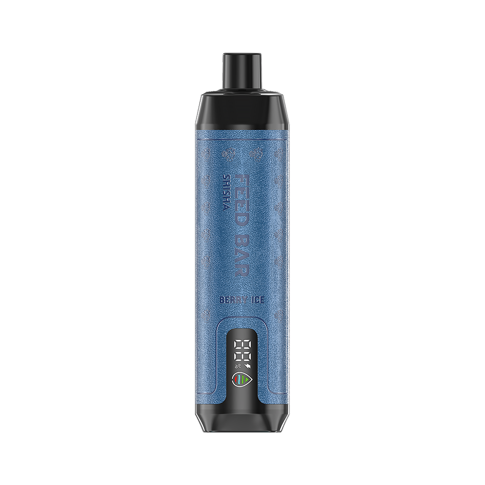 Blueberry-flavored Flerbar Baymax vape pen in Berry Ice variant with textured grip.