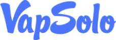 VapSolo logo featuring blue text in a stylized font