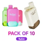 VapSolo Twins disposable vapes with vibrant colors in a pack of 10, offering a unique dual flavor experience.